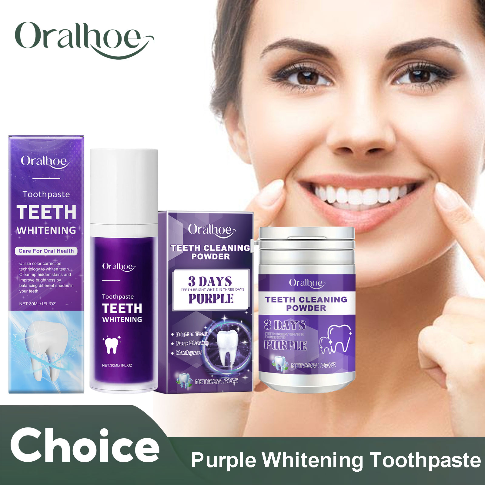 Teeth Whitening Price - 歯のホワイトニング用歯磨き粉,パープルコレクター,ディープクリーニング,歯垢の汚れの減少,5日間のパウダー