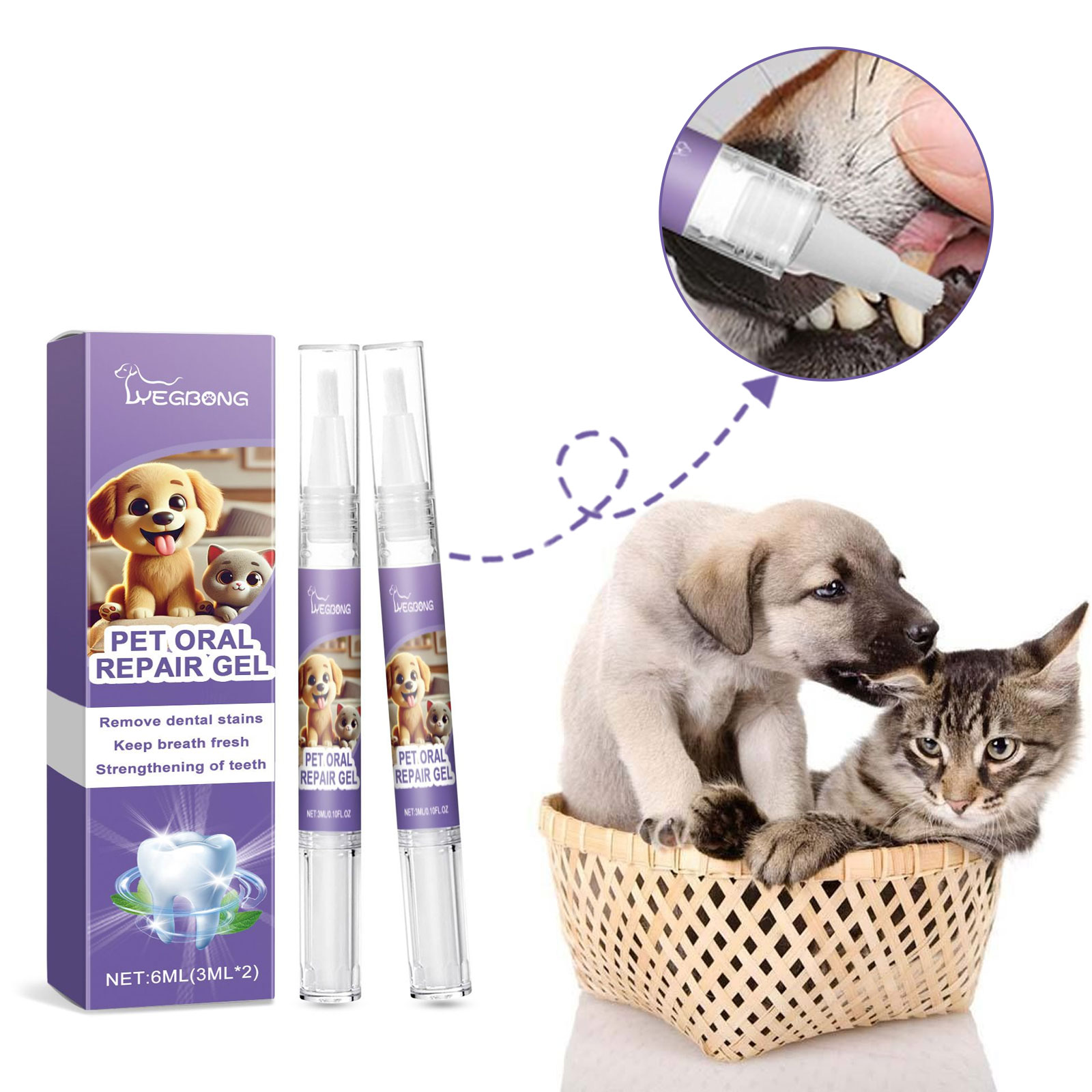 Teeth Whitening Pens - ペット用歯石除去剤,歯ブラシペン,歯のクリーニング,ホワイトニングツール,歯磨き粉,犬の歯のケア,12個