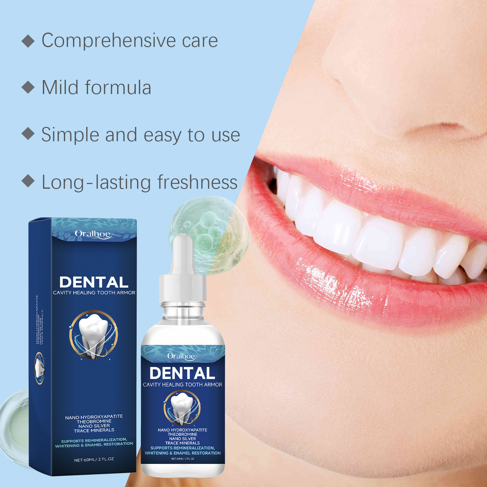 オーラルホー歯のホワイトニング美容液、歯垢、歯石除去、コーヒ - Teeth Whitening Serum のレビューと価格