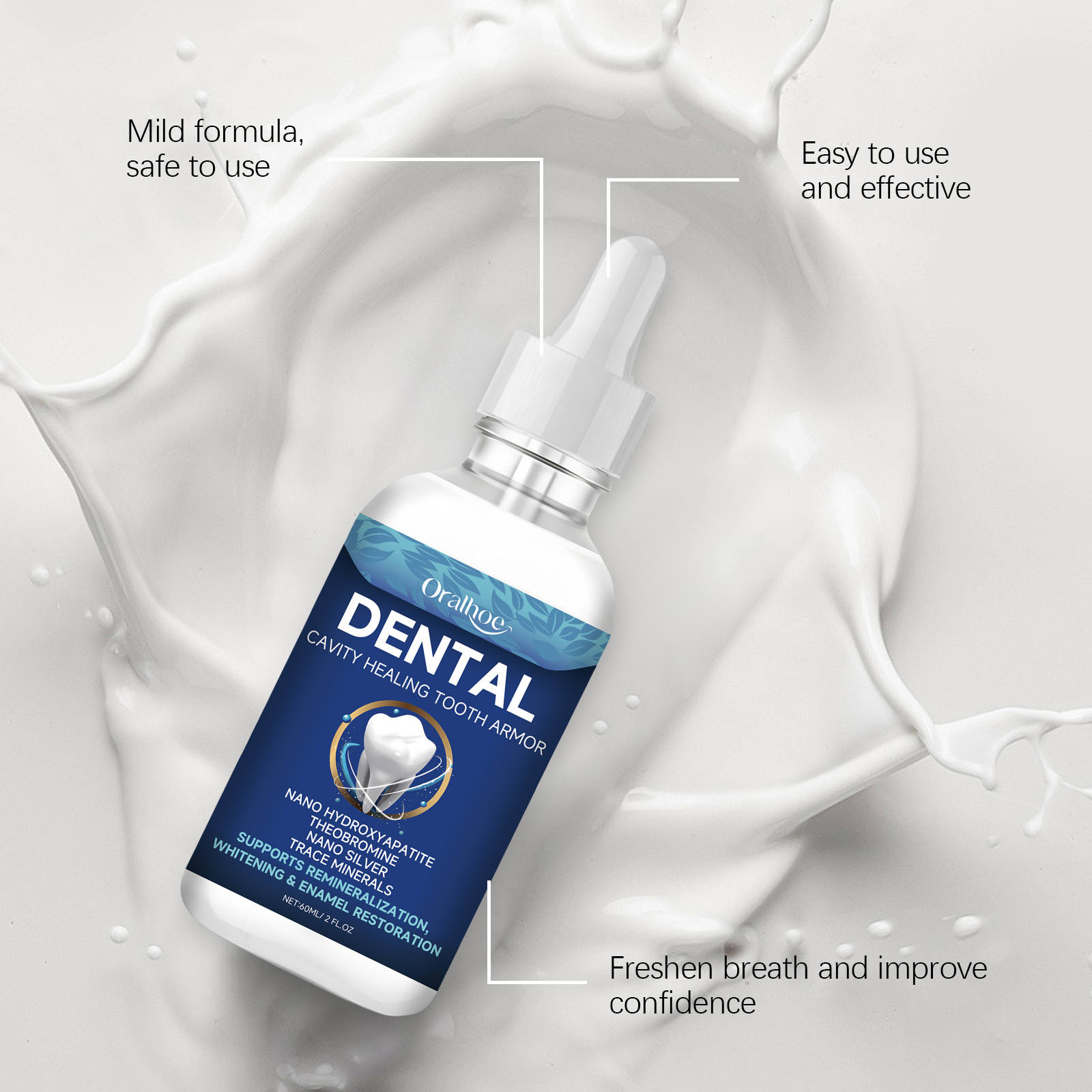 オーラルホー歯のホワイトニング美容液、歯垢、歯石除去、コーヒ - Teeth Whitening Serum のレビューと価格