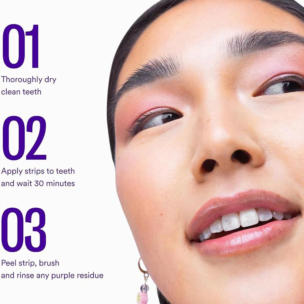 パープル除去イエローティーステインストリップスV34ホワイト - Teeth Whitening After Care のレビューと価格