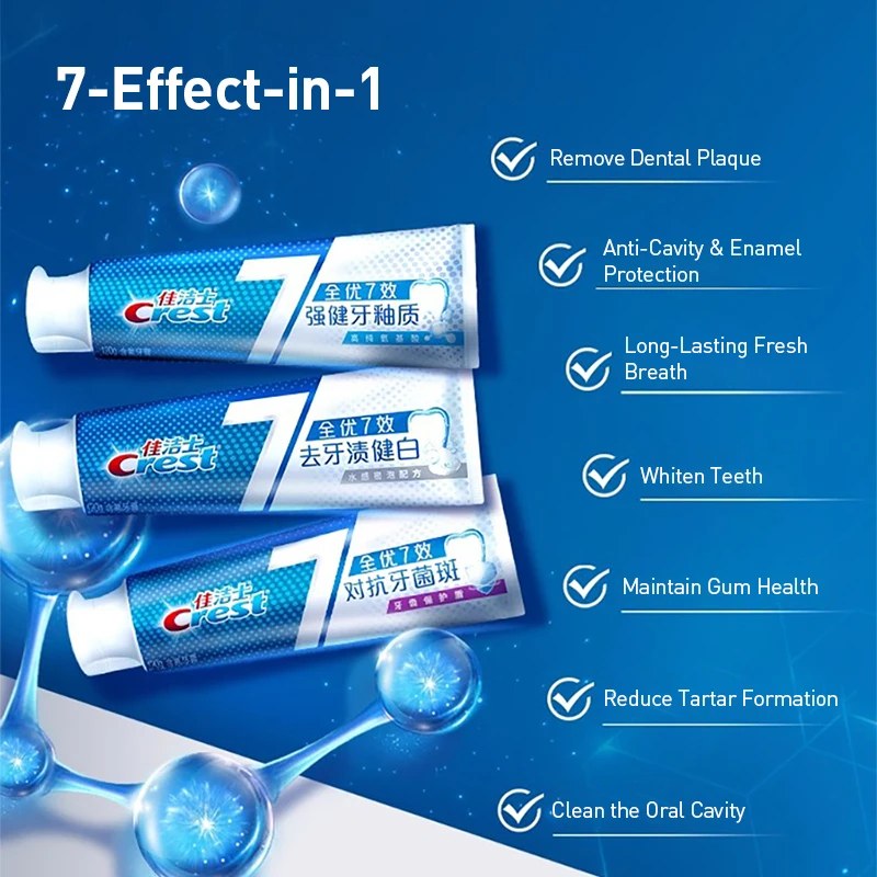 クレスト7エフェクト歯磨き粉は、歯を白くし、虫歯を予防し、虫 - Teeth Whitening Effects のレビューと価格